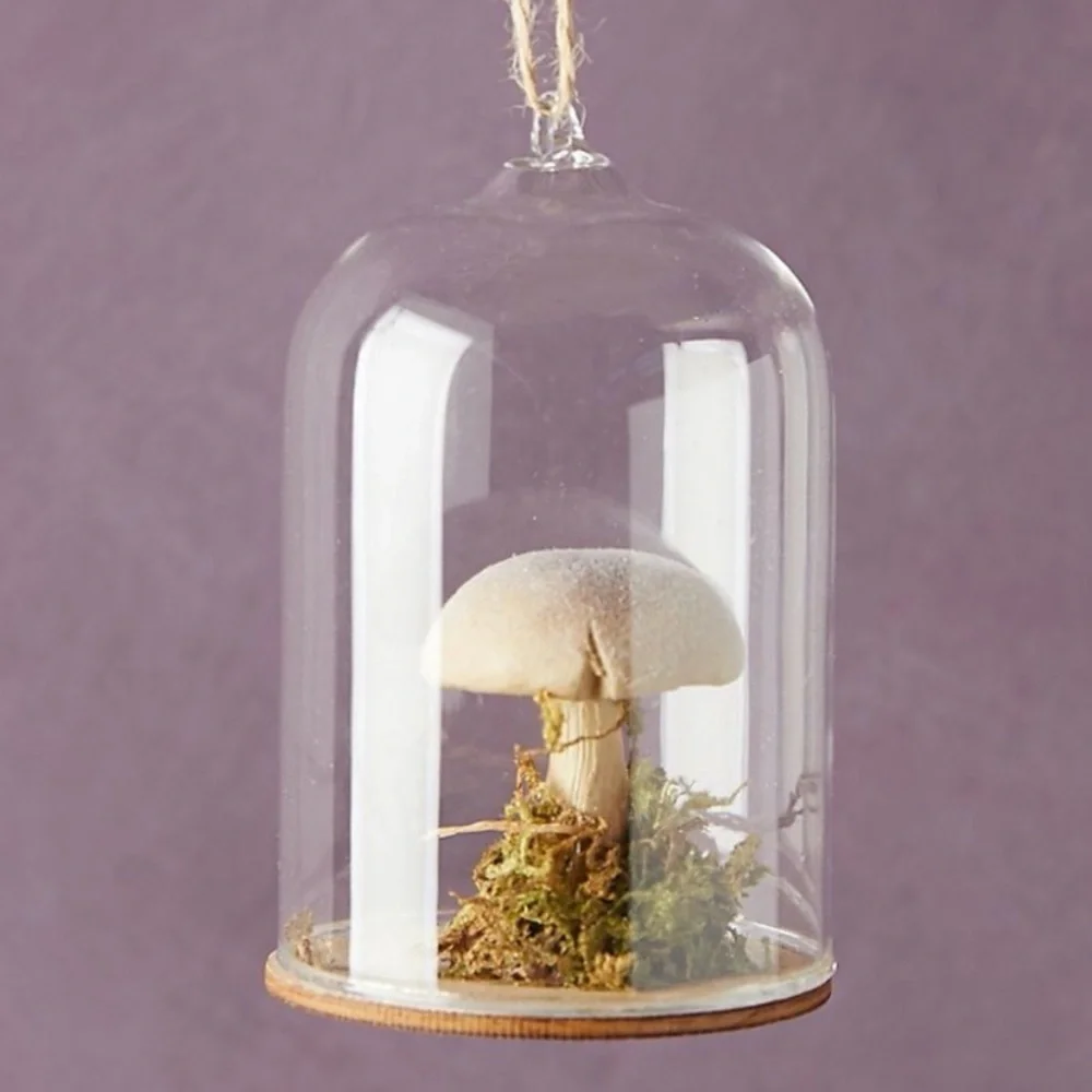 Anthropologie Mushroom Cloche Ornament new 4”